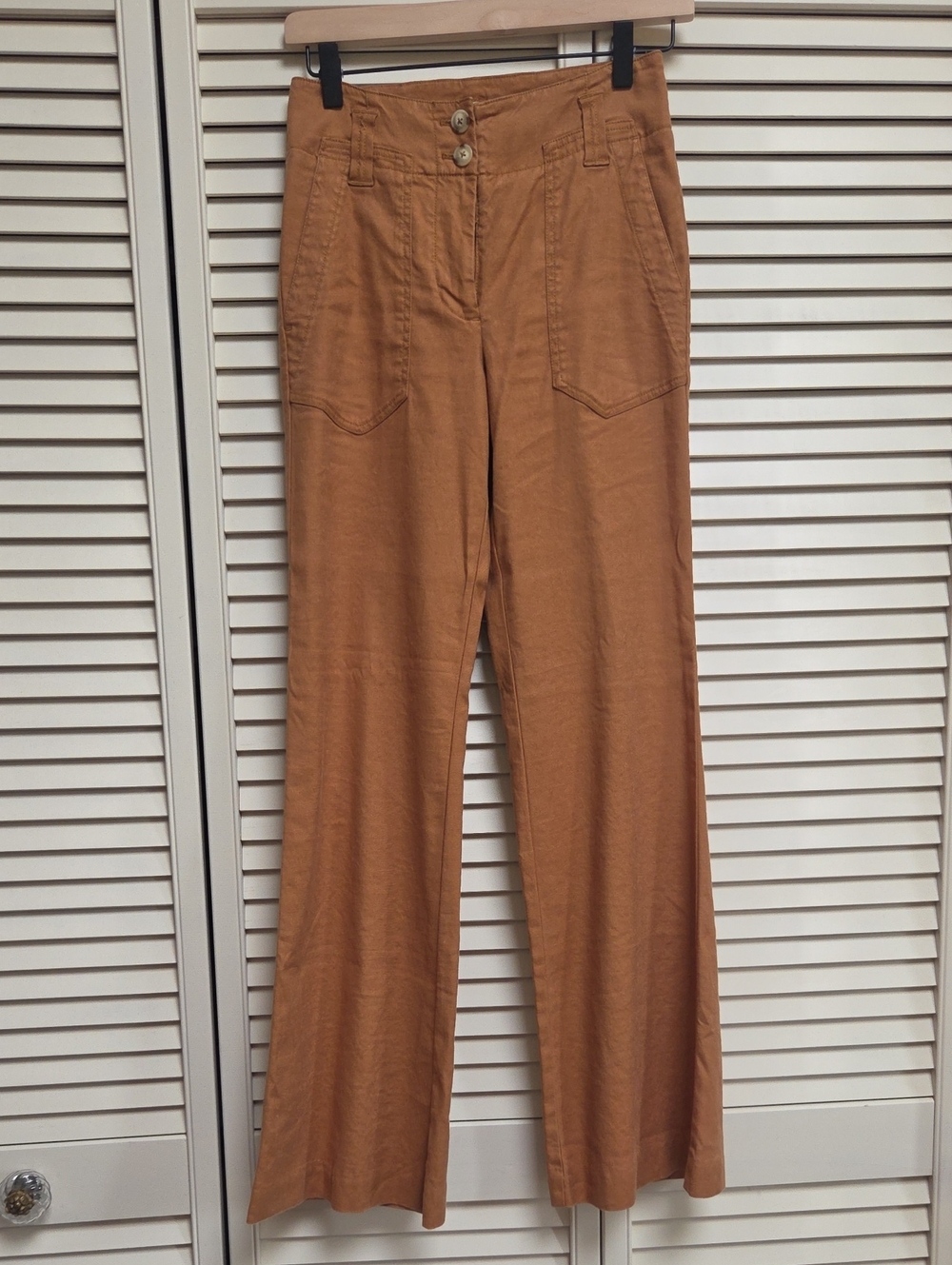 Maeve High-Rise Wide-Leg Jeans in Rust-Copper